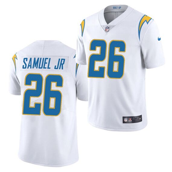 Men's Los Angeles Chargers #26 Asante Samuel Jr. White Vapor Untouchable Limited Stitched Jersey